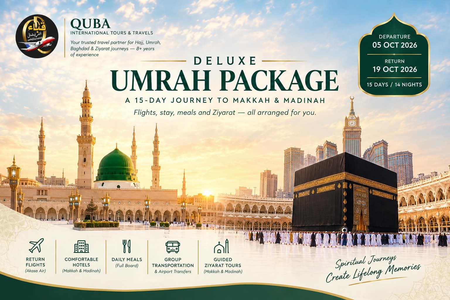 October 15 Days Umrah Package 2026